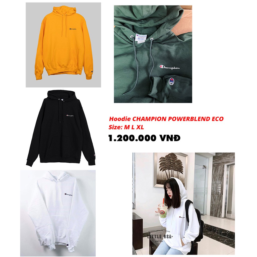 ÁO HOODIE CHAMPION POWERBLEND ECO® HOODIE SMALL LOGO | BigBuy360 - bigbuy360.vn