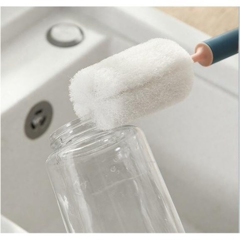 Bàn chải bình sữa bằng bọt biển, Bàn chải cốc có thể tháo rời tay cầm dài ， bàn chải làm sạch cốc bàn chải cách nhiệt, bàn chải cọ rửa Dụng cụ lau kính ， Dụng cụ vệ sinh nhà bếp