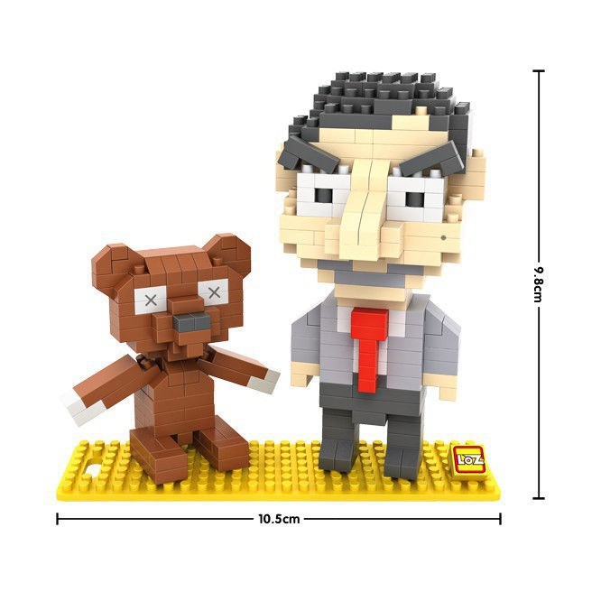 Set 340 khối đồ chơi lắp ghép mr Bean và gấu 3D