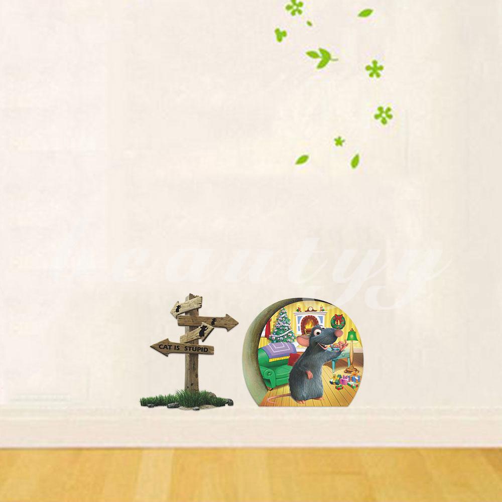 Hình dán con chuột trang trí tường