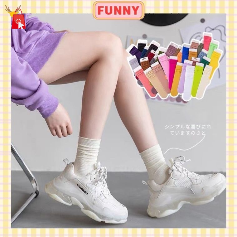 Vớ Cổ Cao Nhiều Màu Sắc Cổ Cao Thời Trang Hàn Quốc JP1