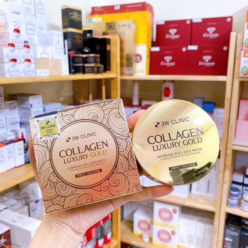 MẶT NẠ MẮT COLLAGEN LUXURY GOLD 3W CLINIC (90G/60 CÁI)