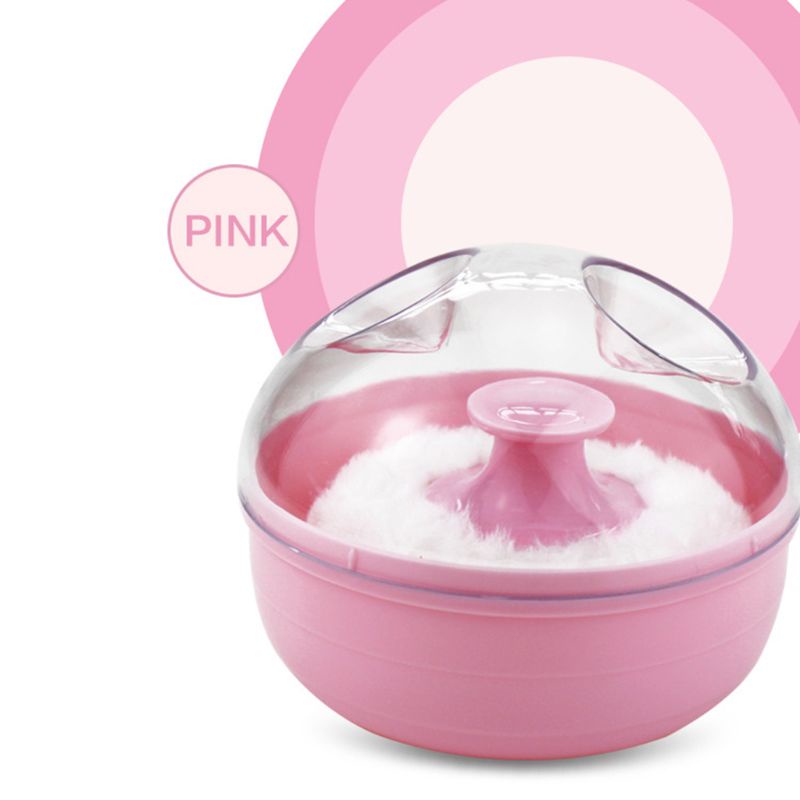 Hộp đựng phấn rôm Talcum + Bông dặm mềm mại nhỏ gọn tiện dụng cho bé