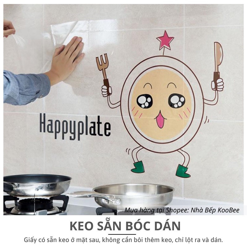 Decal giấy dán tường nhà bếp chống dầu mỡ, chống bám bẩn 60cmx90cm - Tranh dán tường đa năng