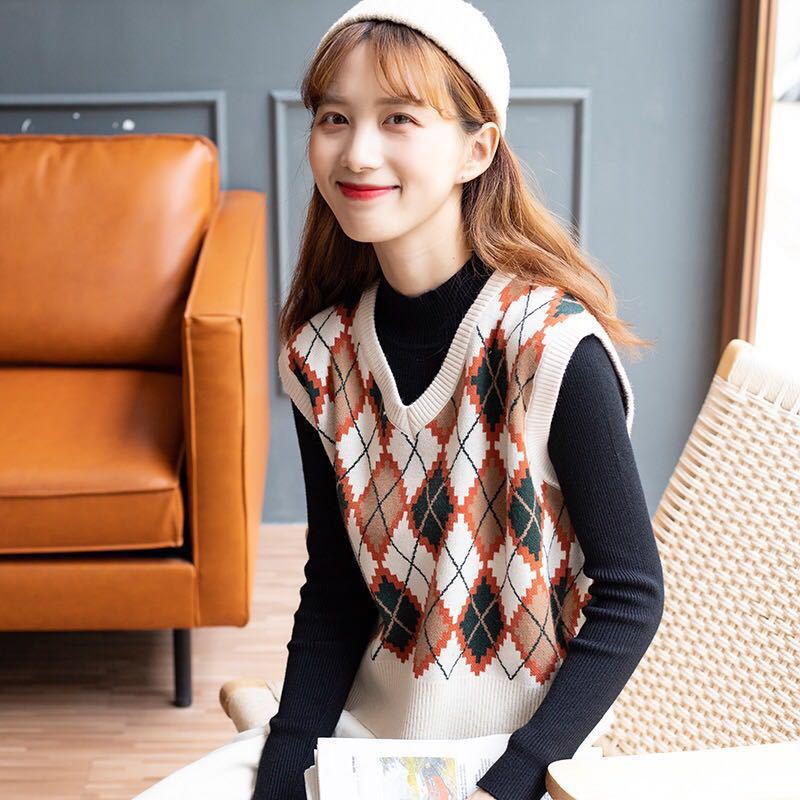 Áo len gile croptop Gile len trám nhiều màu Gile len mịn đẹp phong cách Hàn Quốc - Dolce Len05