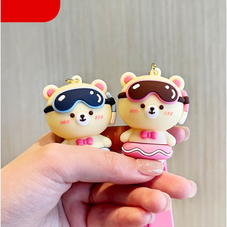 Móc Khóa Đẹp Hình Gấu Bơi Cute phụ kiện Túi Xách dễ thương -Minkey