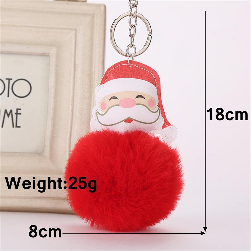 JUNE Móc Khóa Hình Ông Già Noel Phối Banh Lông Xinh Xắn Dễ Thương