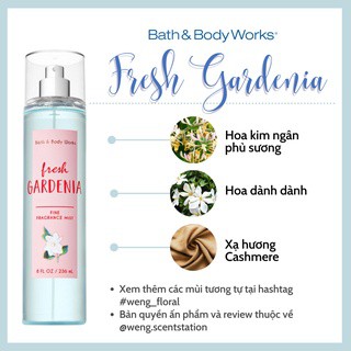 Nước hoa nữ,body mist bath and body works chính hãng thơm lâu mùi hương ngọt ngào nữ tính Cosmetic999