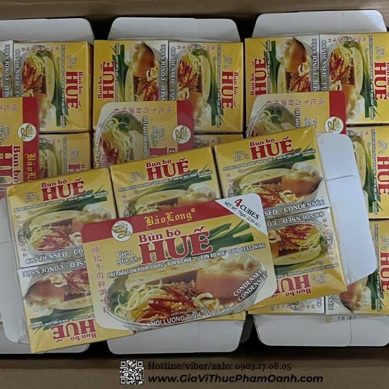 VIÊN GIA VỊ BÚN BÒ HUẾ Bảo Long-SET 6 HỘP