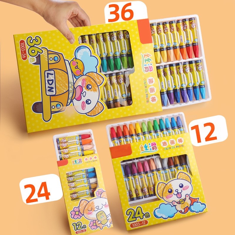 Bút Sáp Dầu COLOR OIL PASTEL Chuẩn Màu Không Độc Hại 12/18/24/36 Màu