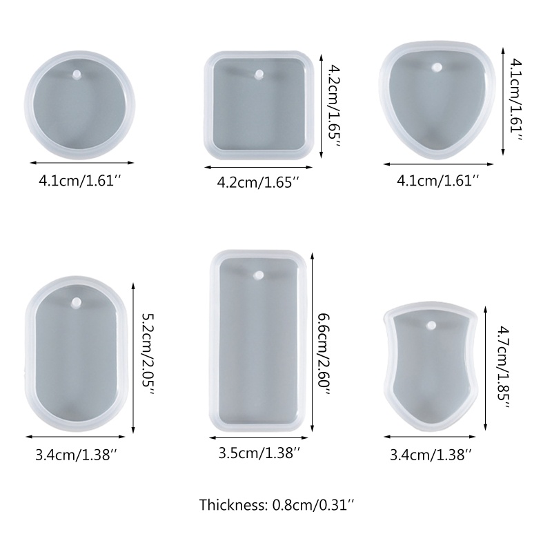 Khuôn Silicone Làm Móc Khóa Resin Epoxy DIY Kiểu Hình Học Bất Đối Xứng