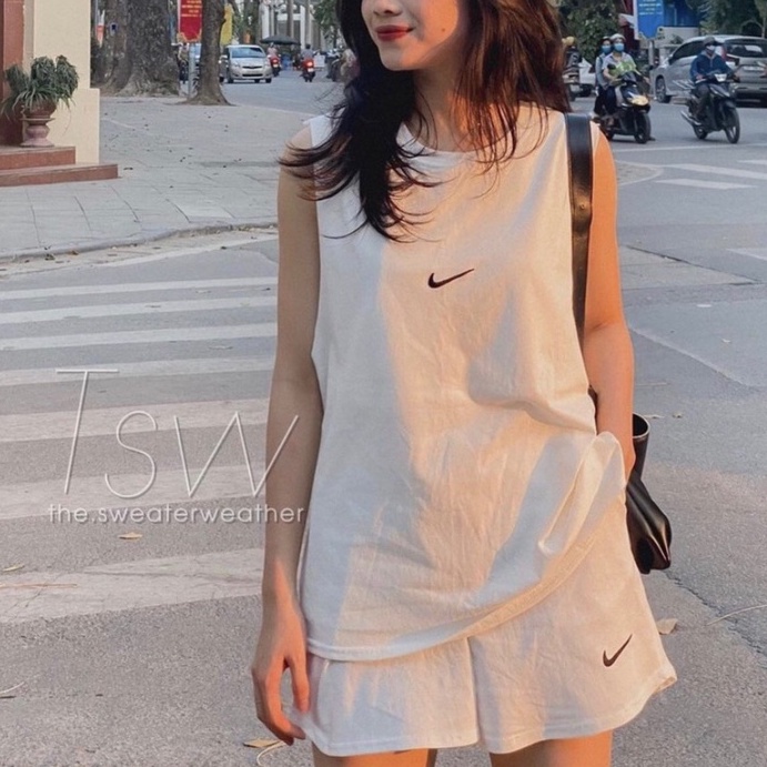 Bộ thể thao nữ LOZADO bộ quần áo nữ sát nách quần đùi form rộng chất mát mẻ thoải mái B631