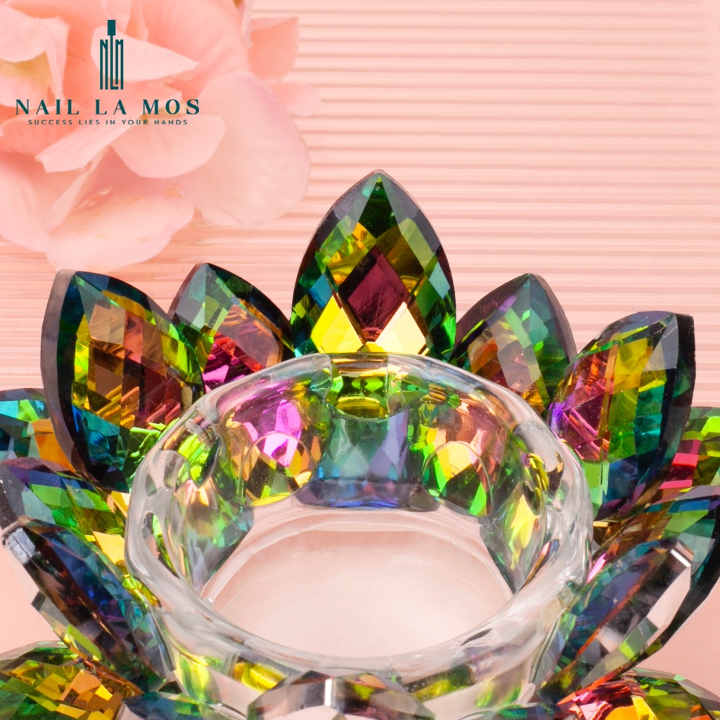 Hũ bông sen đựng lưu huỳnh và bột đắp móng có nắp tiện lợi, nhiều màu lấp lánh sang chảnh