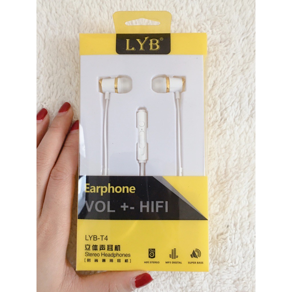 Tai nghe LYB-T4 giắc cắm 3.5 mm chuyên dùng cho máy tính điện thoại di động, máy nghe nhạc, loa...