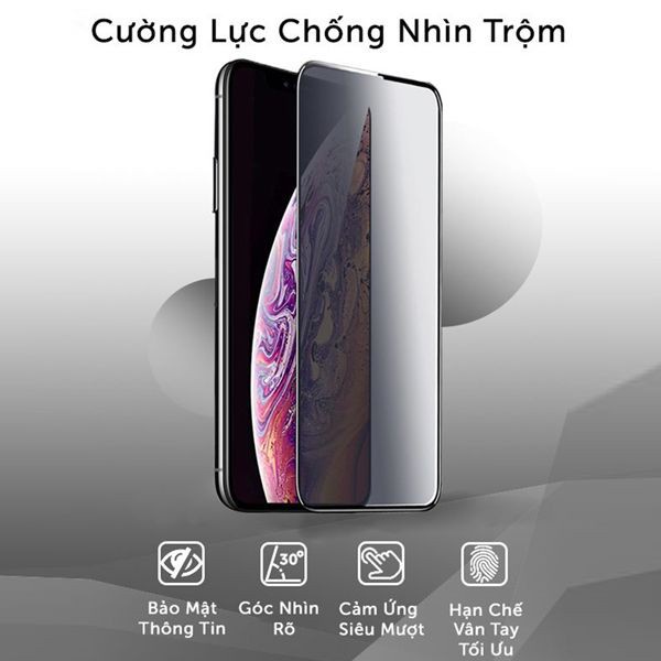 Kính cường lực chống nhìn trộm cho điện thoại iphone 7plus 8plus, xs xsmax 11 12 13promax