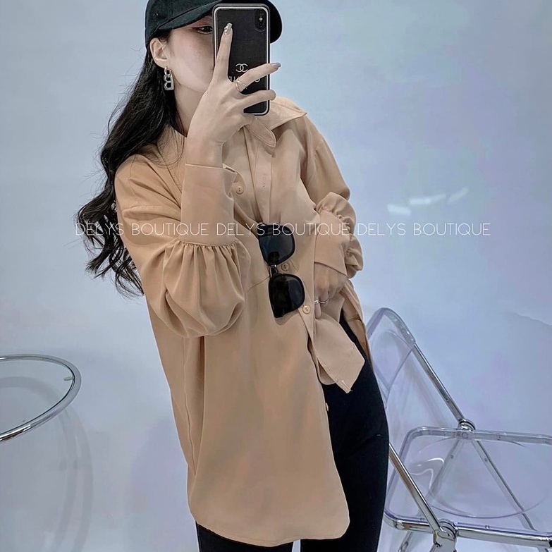 Áo sơ mi nữ 6 màu Delys sơ mi nữ tay dài form rộng cao cấp