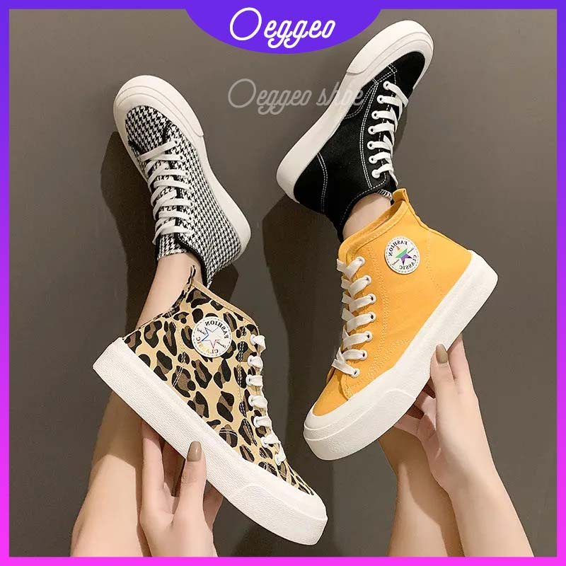Giày Thể Thao canvas Cổ Cao Thời Trang Nữ Tính