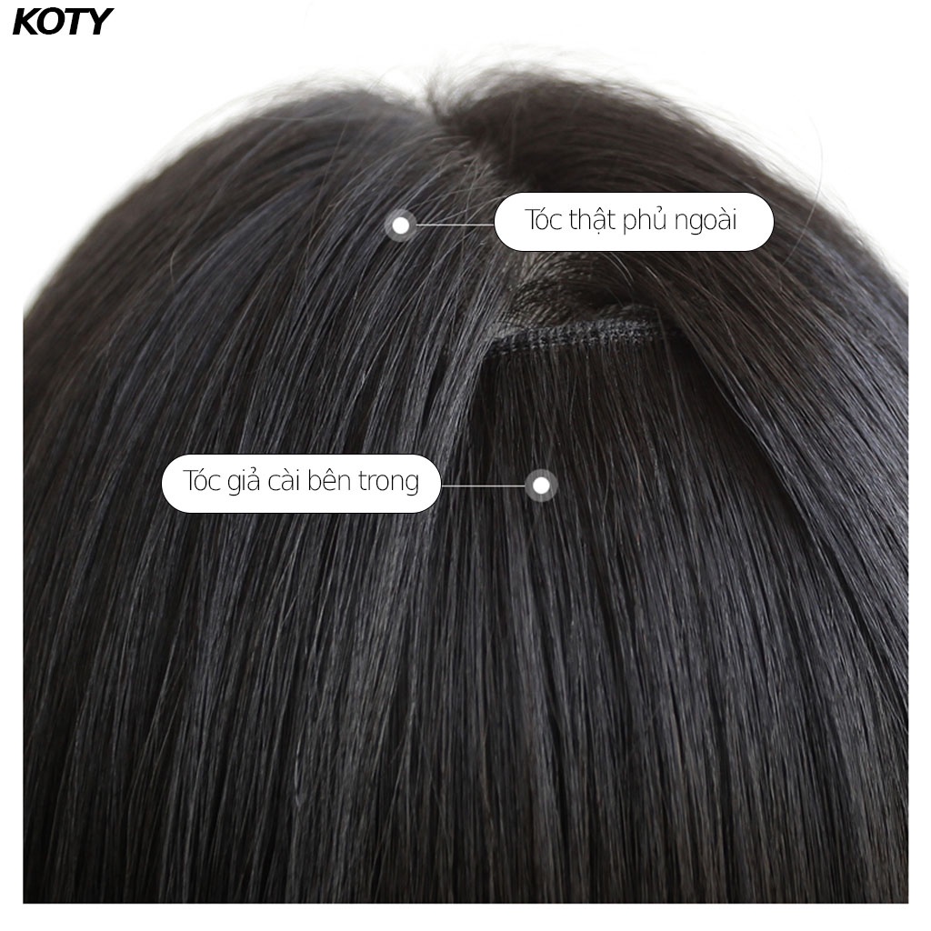 Set 3 Tóc giả kẹp xoăn dài đẹp cho nữ shop Koty, tóc giả nửa đầu làm dày tóc tự nhiên