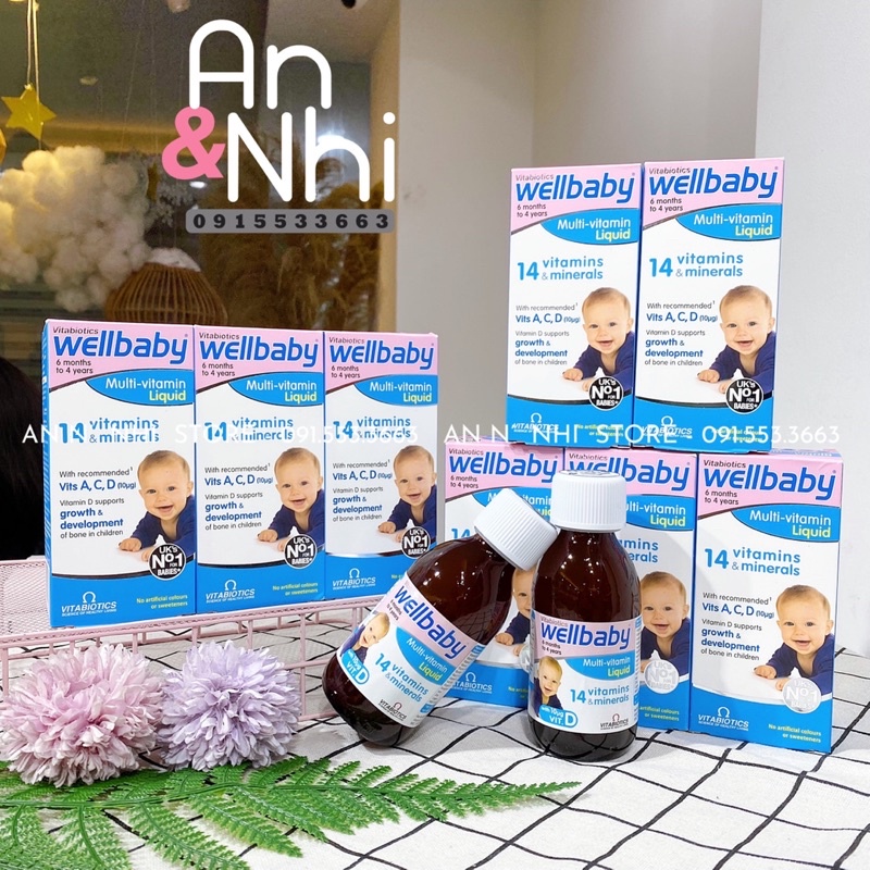 Siro bổ sung vitamin tổng hợp WELLBABY 150ml cho bé từ 6 tháng+