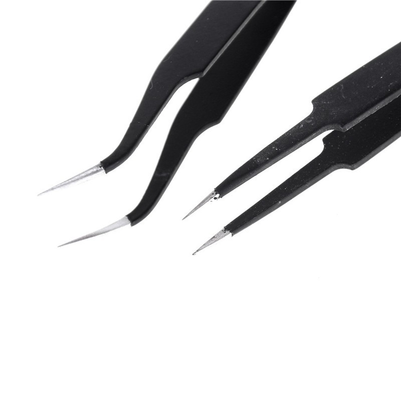 Set 2 Nhíp Đầu Thẳng / Cong Chống Tĩnh Điện