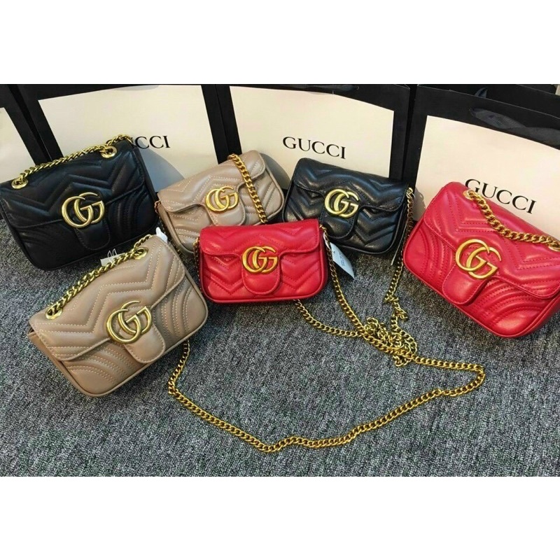 Túi xách nữ  𝑭𝑹𝑬𝑬𝑺𝑯𝑰𝑷  Túi đeo chéo Gucci Nữ sách tay Nhiều ngăn đựng tiền,điện thoại (nữ tính,sang trong) TXN 19067