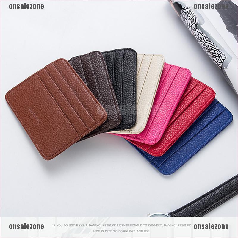 {onsalezone} Mens Leather Card Slim Bank Credit Card ID Card Holder Case Bag Wallet Holder adover