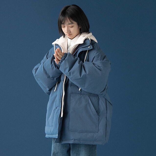 Áo Khoác Cotton Dày Dáng Rộng Kiểu Hàn Quốc Thời Trang Mùa Đông Cho Nữ