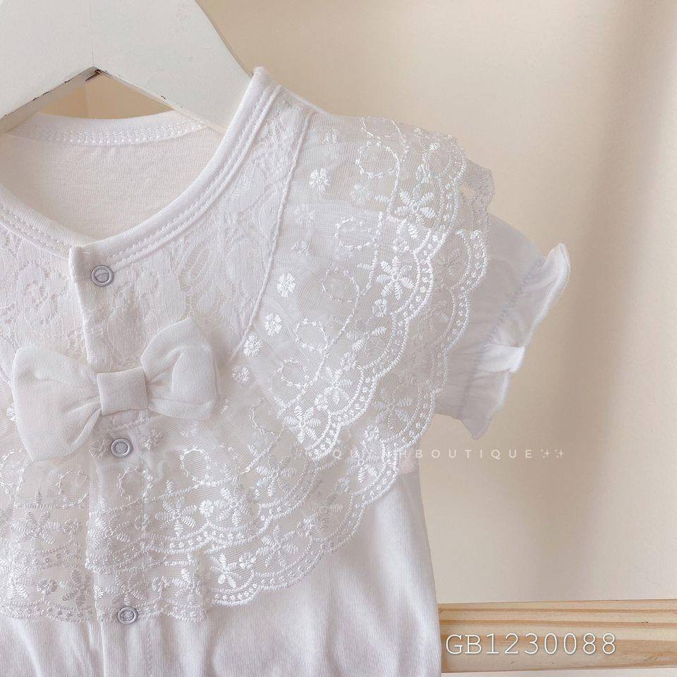 Body ren  sơ sinh, body đùi cho bé QUỲNH BOUTIQUE Body cộc nơ cổ ren