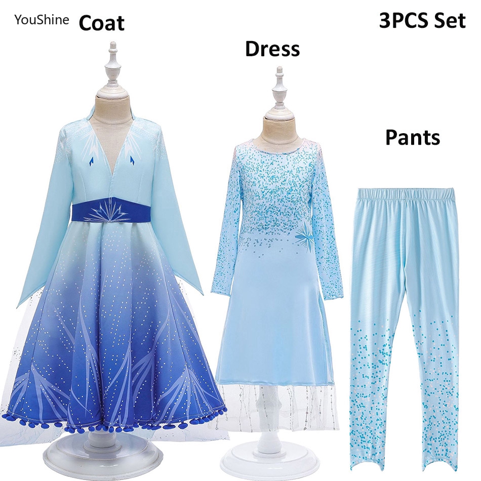 Bộ Đầm Hóa Trang Nữ Hoàng Băng Giá Elsa 2 Mảnh