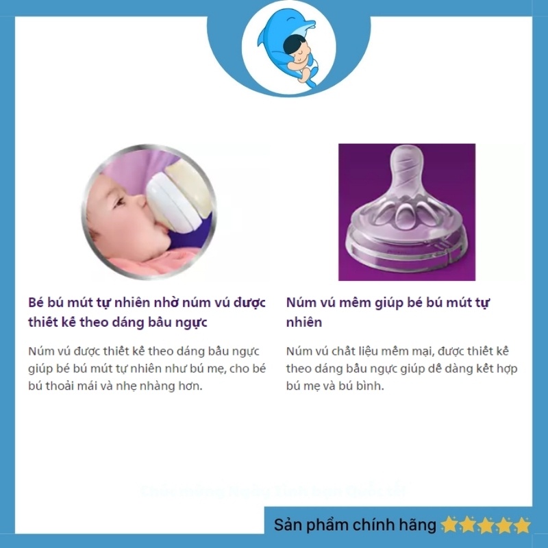 Bình sữa Phillips Avent Natural thủy tinh không BPA chống đầy hơi chống sặc an toàn cho bé 120/240ml