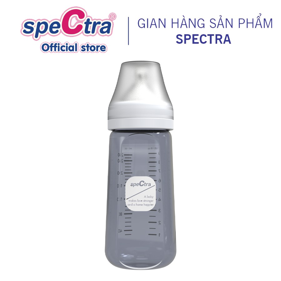  Bình sữa PPSU cổ rộng Spectra 260ml kèm núm ti size M/L/XL 