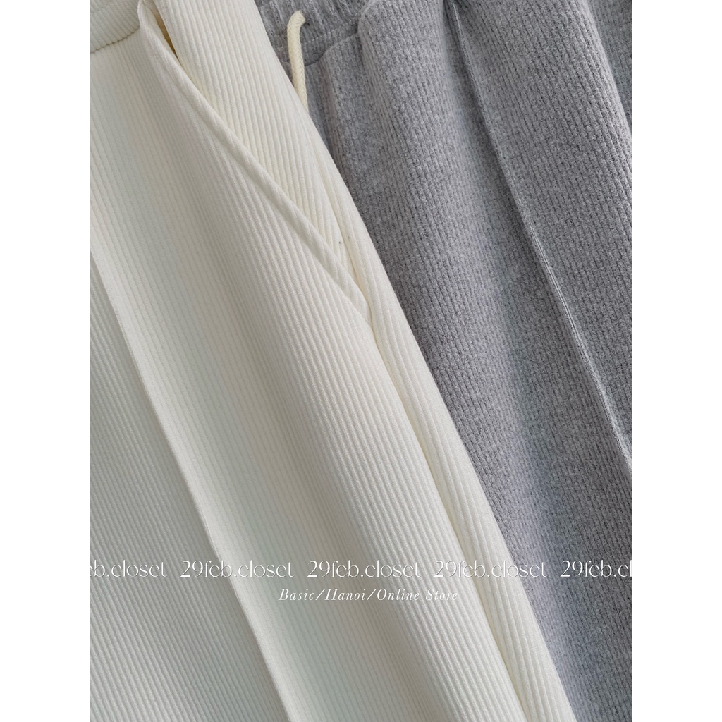 Quần suông nỉ tăm có dây rút - 29feb.closet - Q41