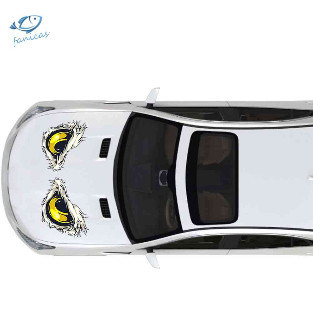 Đề Can Dán Trang Trí Xe Hơi Hình Đôi Mắt Đại Bàng 3D Phản Quang Độc Đáo