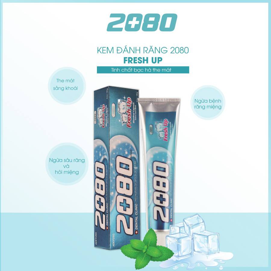 Kem đánh răng cao cấp ngừa sâu răng và hôi miệng 2080 FRESH UP 120g - Hàn Quốc Chính Hãng