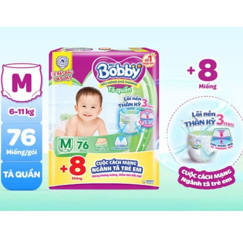 (CHỌN QUÀ) TÃ QUẦN BOBBY JUMBO M76,L68,XL62,XXL56 MỚI