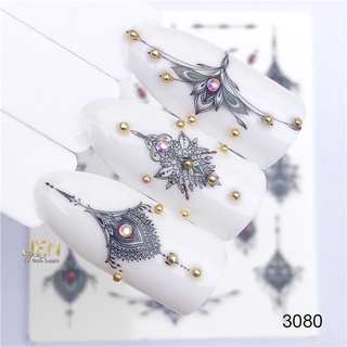 Sticker nước dán móng hoa văn hình xam