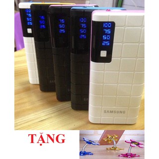 [GIÁ TỐT] Pin sạc dự phòng 36.000/ 28.000mAh võ Caro sạc 3 đầu/ 2 đầu Cao Cấp (Tặng kèm giá đỡ đt hoa mai)
