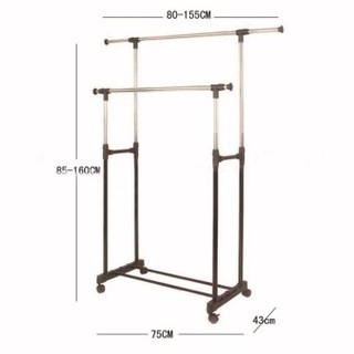 Giàn phơi đồ 2 tầng có bánh xe