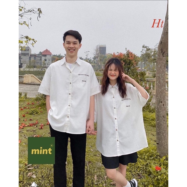 Áo sơ mi cộc tay chữ hàn TTA877
