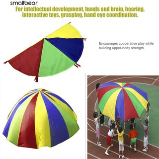 💮🐬2m Huge Rainbow Kids Play Parachute Toy with 8 Handles Outdoor Games