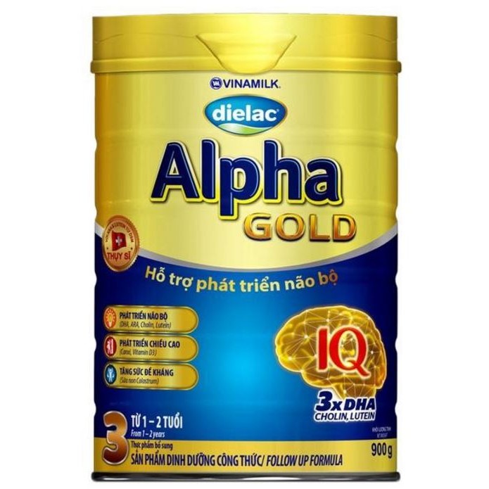 [TKBSB15K giảm 15k cho đơn 200k] Sữa bột Dielac Alpha Gold Step 3 - Hộp thiếc 900g