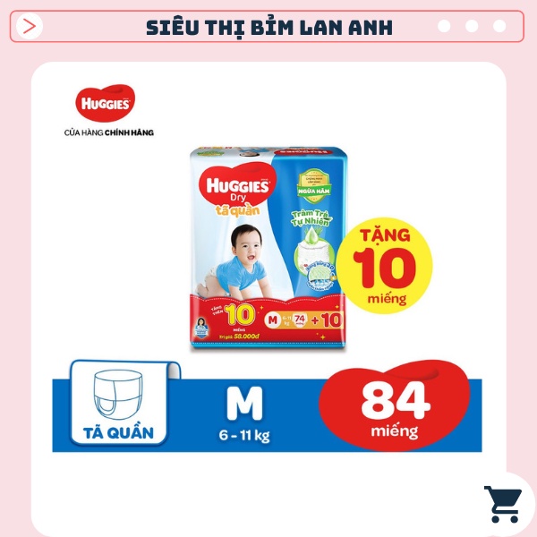 Tã / Bỉm quần/dán Huggies TRÀM TRÀ NB74/S56/M74/L68/XL62/XXL56(đệm mây mới co dãn 4 chiều)