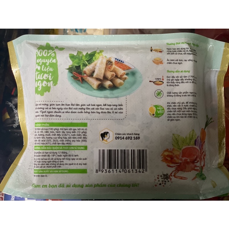 Chả Giò Tôm Cua Rong Biển Lacusina 500g | BigBuy360 - bigbuy360.vn