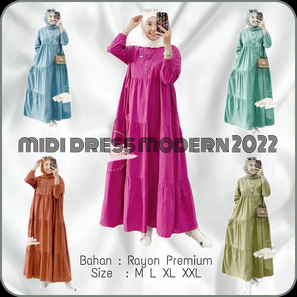Kirani Đầm Midi Dài Tay Màu Trơn Nhập Khẩu Hàn Quốc Thiết Kế Hiện Đại Cho Phụ Nữ Tuổi Teen Zona Style 2022