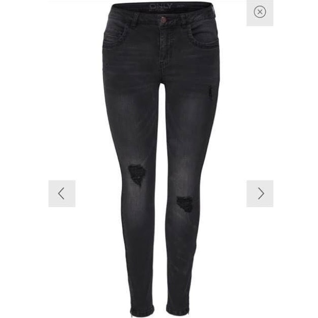Quần jeans only đen khoá gấu