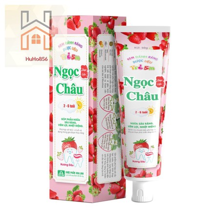 Kem Đánh Răng Dược Liệu Ngọc Châu 125g,170g,Trăng Răng, Trẻ Em 2-6 tuổi, Trên 6 tuổi