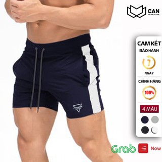 Quần Short Thể Thao Nam Tập Gym,quần đùi nam mặc nhà, chạy bộ co giản Sọc 2 bên có túi zip co dãn 4 chiều QTTĐ Q248