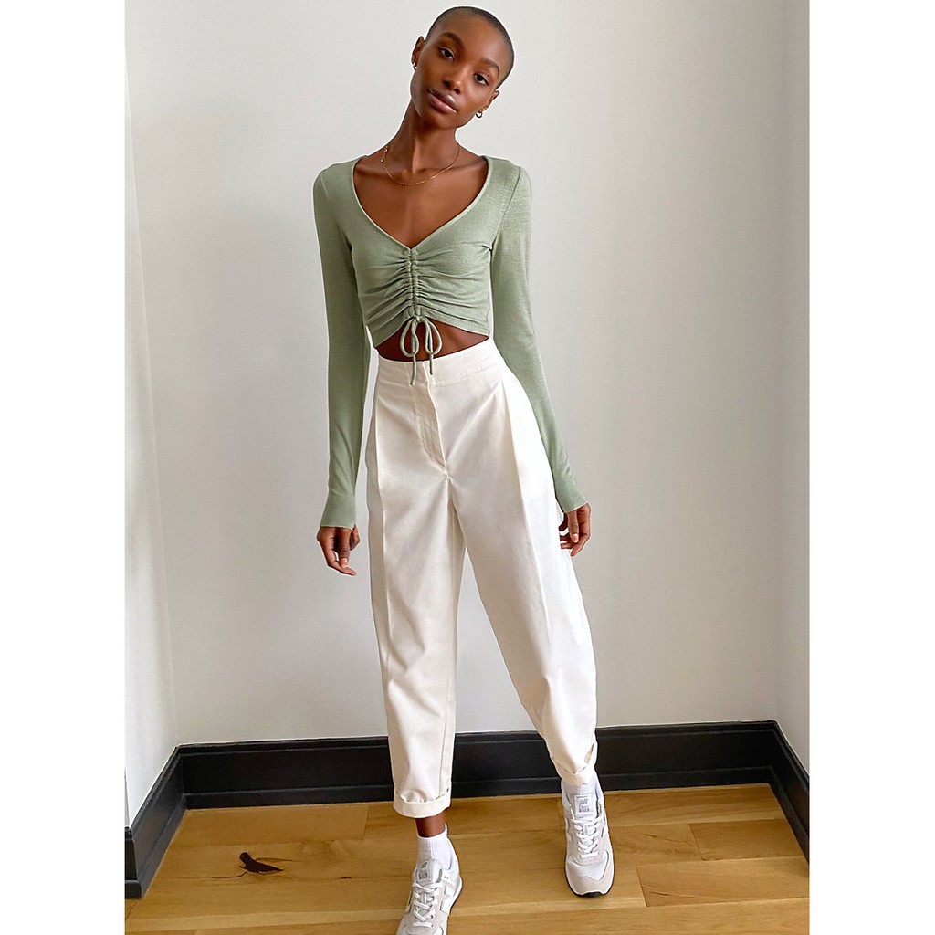 Áo croptop dài tay rút dây ngực Wilfred Lynx 76833