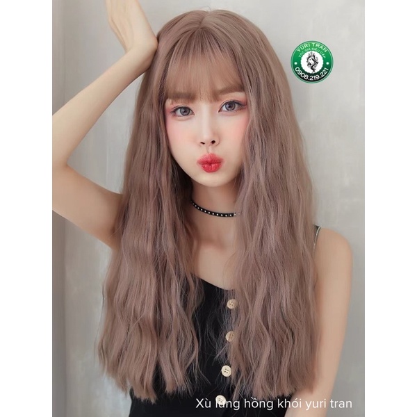 TÓC GIẢ SIÊU CẤP YURI TRẦN - NGUYÊN ĐẦU DẬP XÙ NHẸ HỒNG KHÓI SIÊU XINH - TẶNG KÈM LƯỚI TRÙM