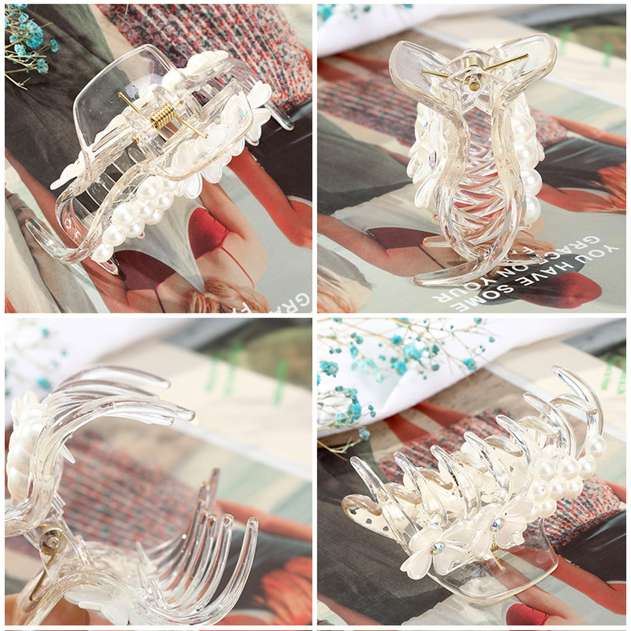 Kẹp tóc đính đá và ngọc trai nhân tạo phong cách Hàn Quốc độc đáo